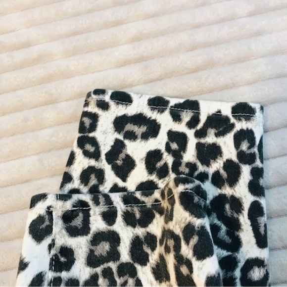 Good American Good Waist Crop Skinny Jeans White SNOW LEOPARD print size 8 29 - Picture 5 of 13